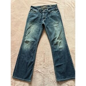 BKE Men's Justin Jeans Light Wash Stretch Denim Straight Buckle Size 32